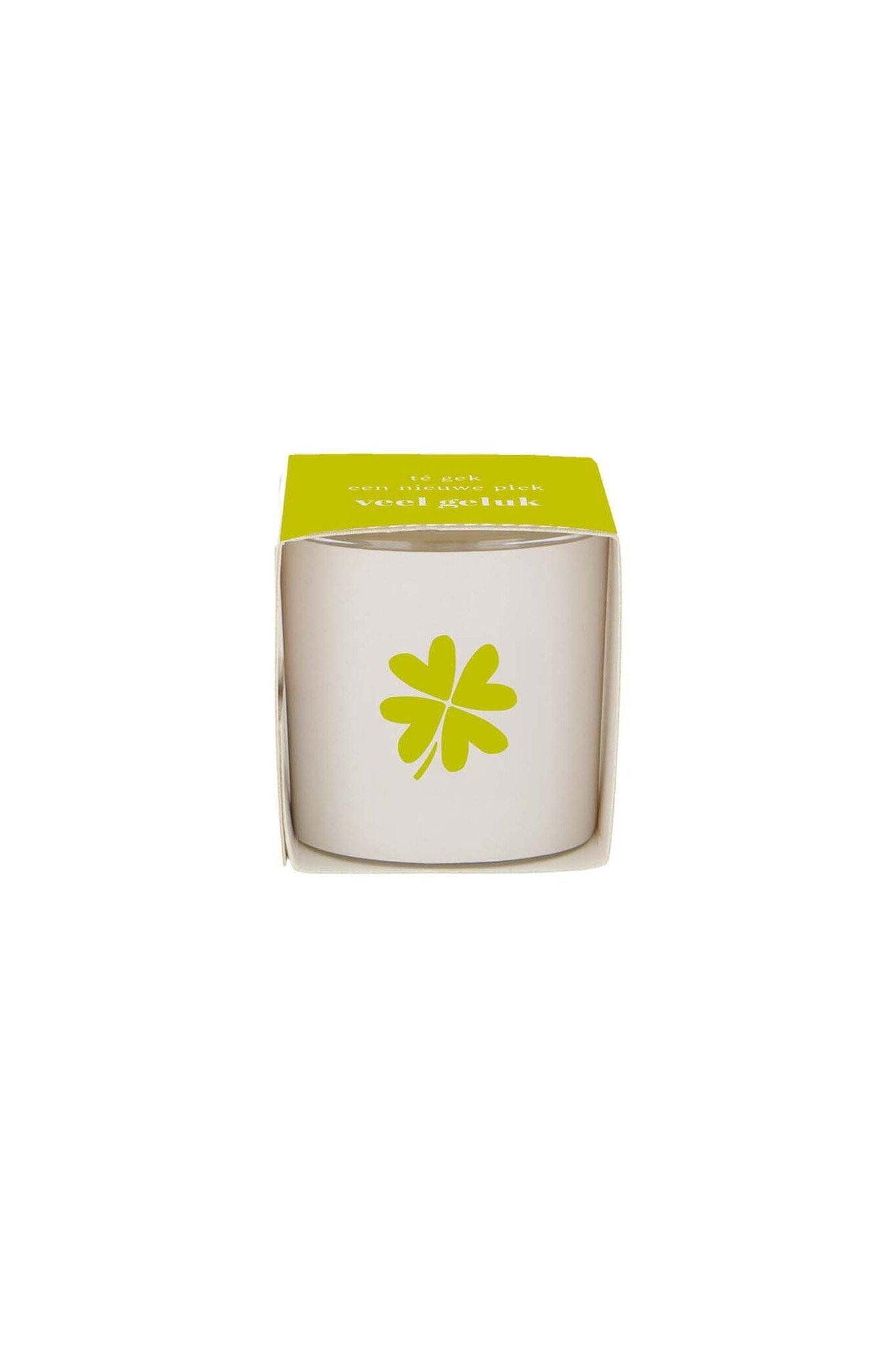 Zusss | Geurkaarsje in wikkel klavertje wit/groen