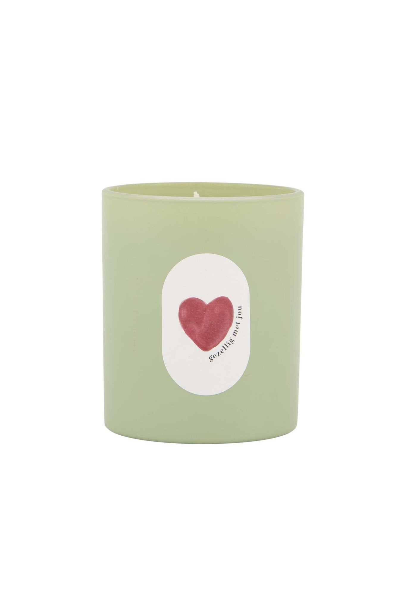 Zusss | Geurkaars glas hartje grijsgroen