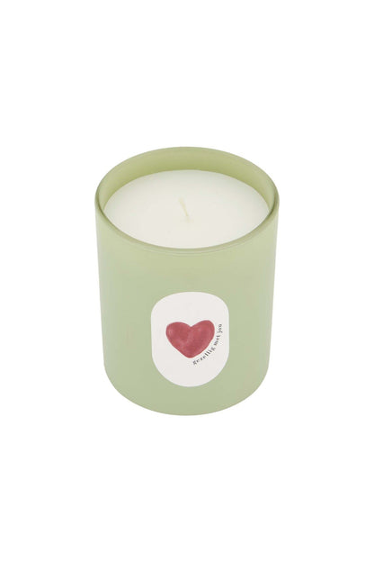 Zusss | Geurkaars glas hartje grijsgroen