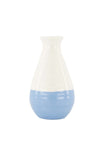 Zusss | Vaasje keramiek smal wit/blauw