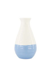 Zusss | Vaasje keramiek smal wit/blauw