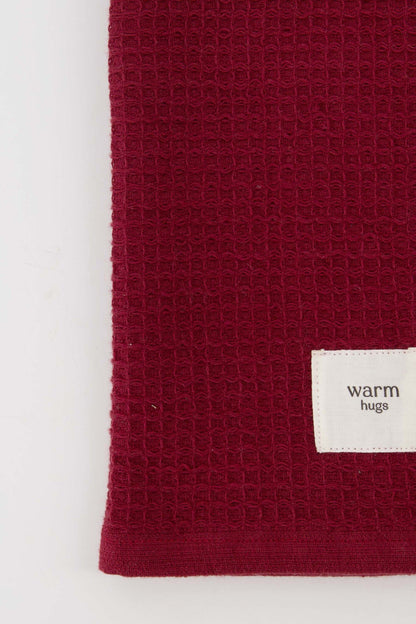 Zusss | Gastendoekje Warm hugs donkerrood