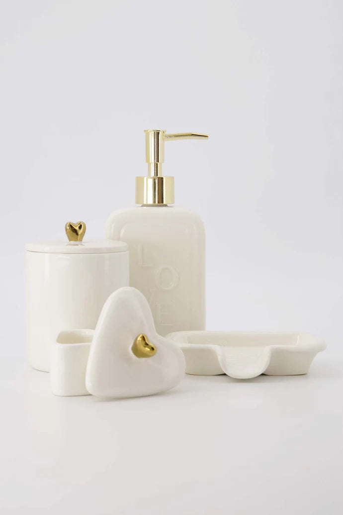 Zusss | Bewaarpotje keramiek hartje goud