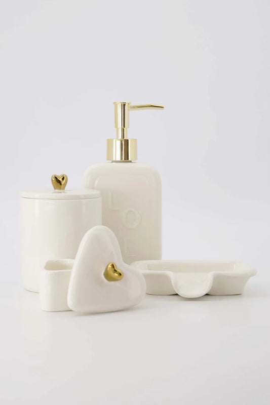 Zusss | Bewaarpotje keramiek hartje goud