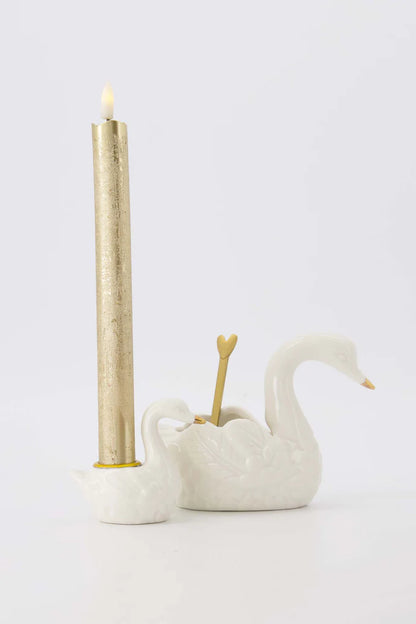 Zusss | Schwanen-Teelichthalter weiß