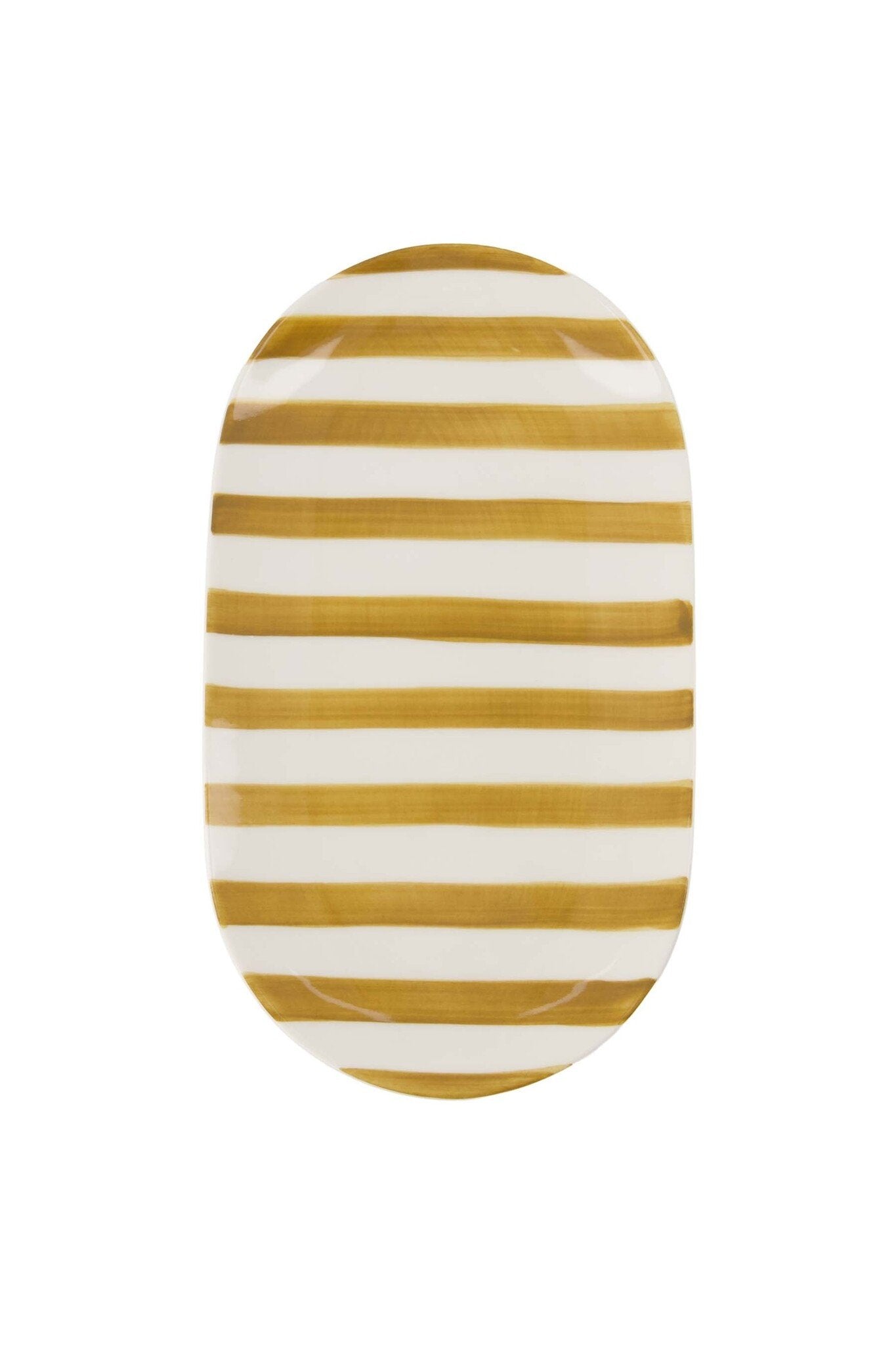 Zusss | Serveerschaal streep honing 20x11,5cm