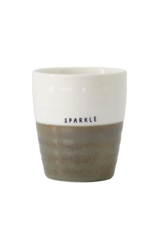 Zusss | Koffiemok sparkle wit/donkergroen