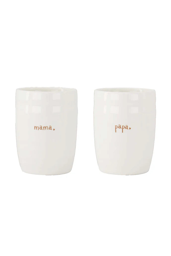 Zusss | Set van 2 mokken mama & papa wit/bruin