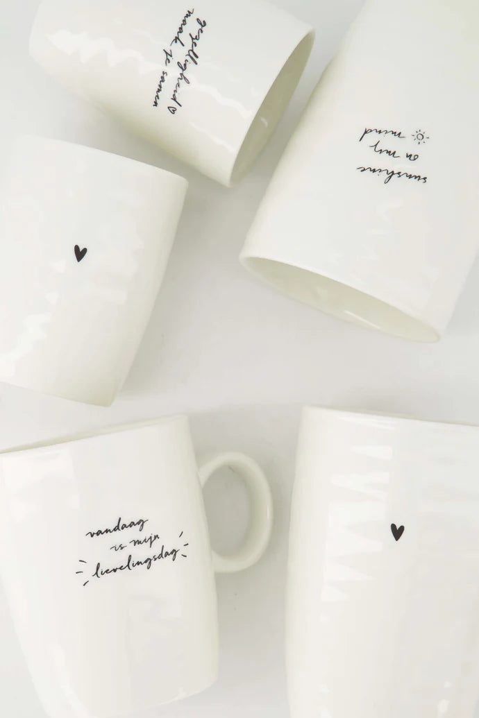 Zusss | Theemok hartje wit / zwart