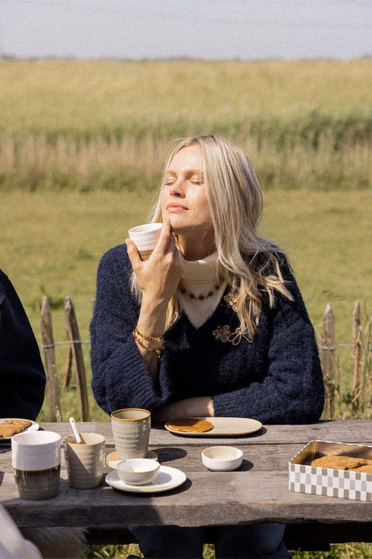 Zusss | Koffiemok kusje grijsblauw