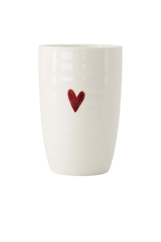 Zusss | Tasse L Herz weiß/rot