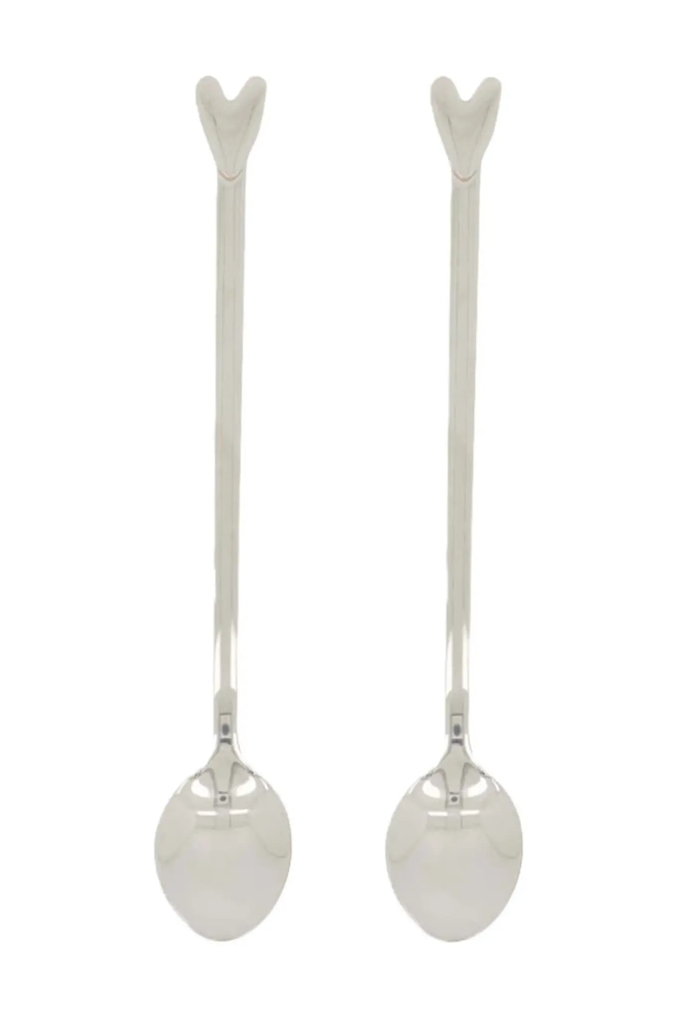 Zusss | Lange lepels hartje zilver | set van 2