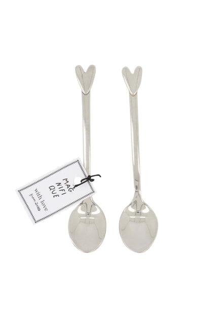 Zusss | Set van 2 lepels hartje zilver