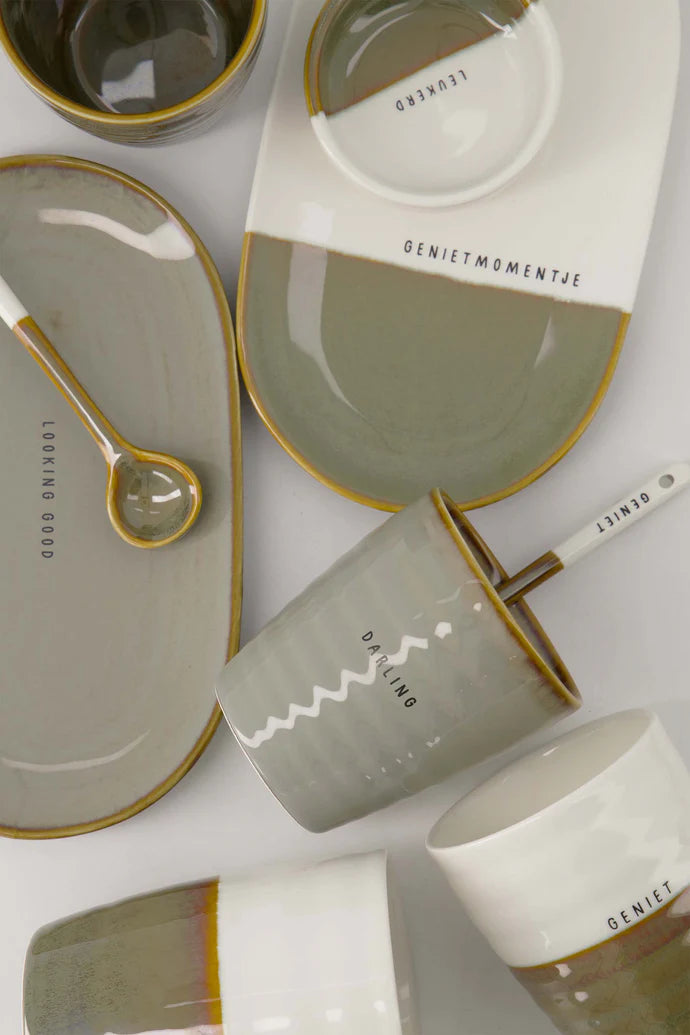 Zusss | Lepeltje kusss wit/donkergroen