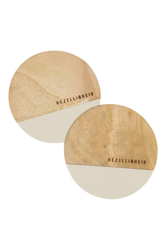 Zusss | Onderzetters gezelligheid zand set van 2