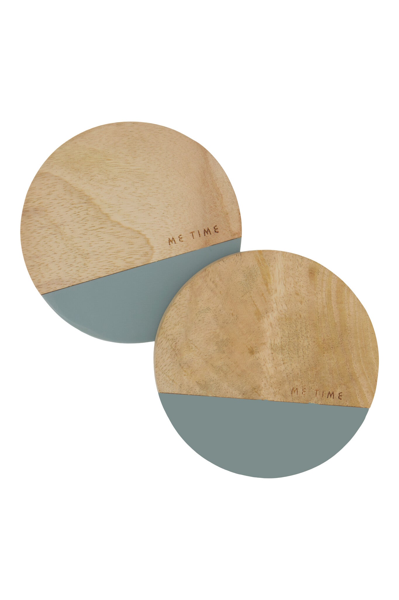 Zusss | Onderzetters me time grijsblauw set van 2