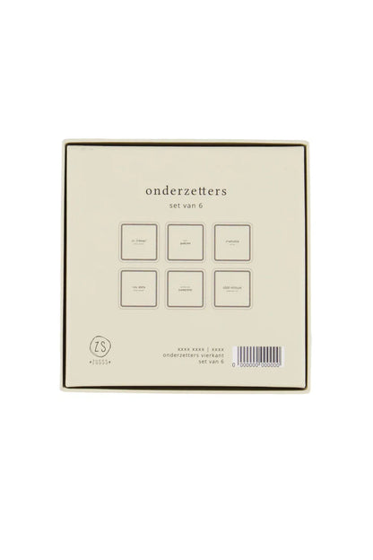 Zusss | Onderzetters zand/antraciet set van 6