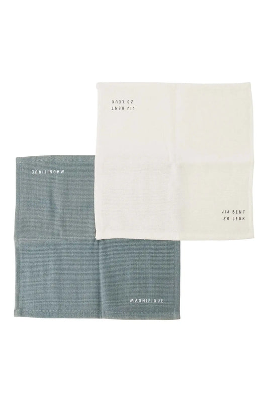 Zusss | Geschirrtücher, so süß, grau-blau, 2er-Set