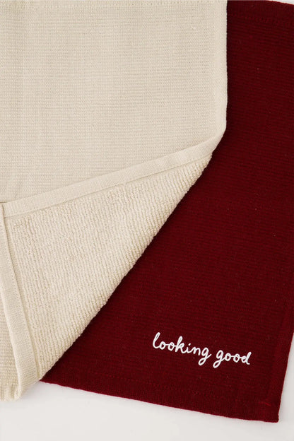 Zusss | Geschirrtücher Herz Sand/Port 2er-Set