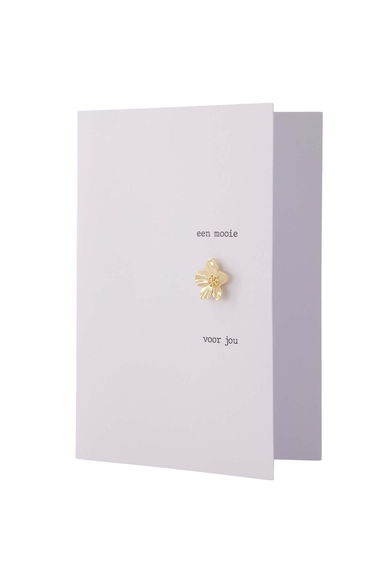 Zusss | Wenskaart bloem broche wit/goud