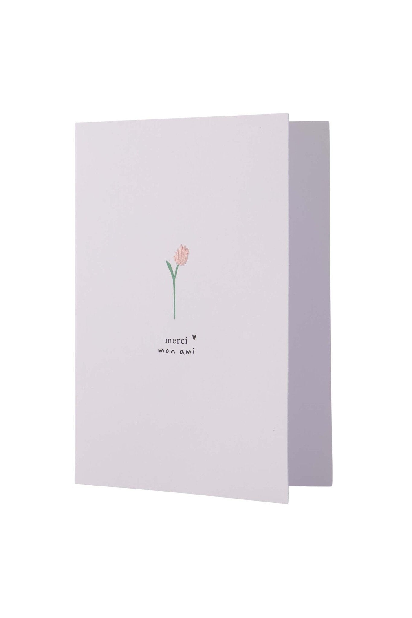 Zusss | Grußkarte merci mon ami weiß/lachs