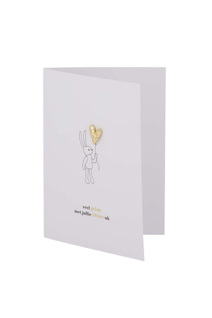 Zusss | Grußkarte, herzförmig, kleine Brosche, weiß, UK