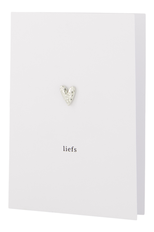 Zusss | Wenskaart liefs hartje zilver broche wit