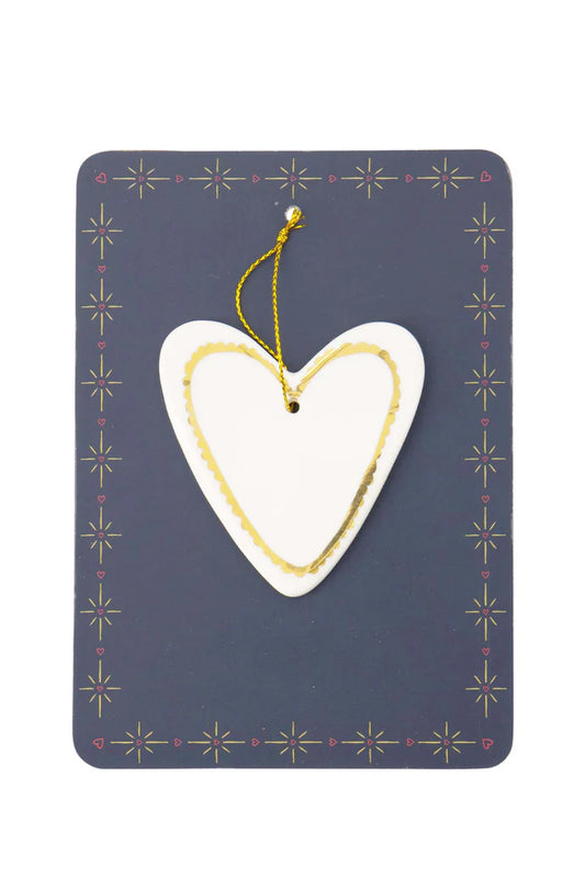 Zusss | Keramik-Herzanhänger für Weihnachten, weiß