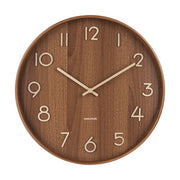 Karlsson | Wandklok Pure donkerbruin 40cm