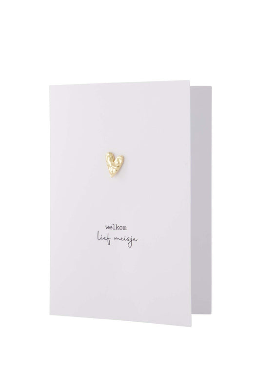 Zusss | Wenskaart broche welkom lief meisje