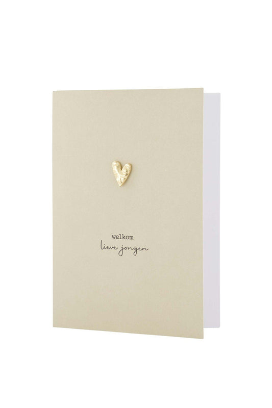 Zusss | Wenskaart broche welkom lieve jongen