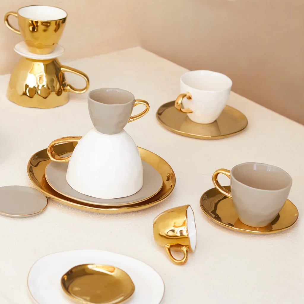 UNC | Good Morning Espressokopjes goud Set 4 stuks