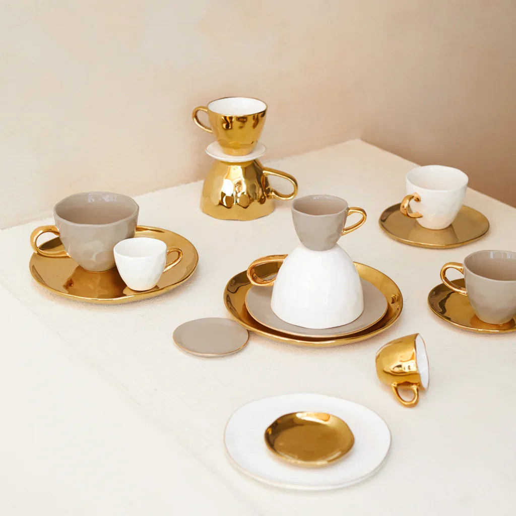 UNC | Good Morning Espressokopjes goud Set 4 stuks