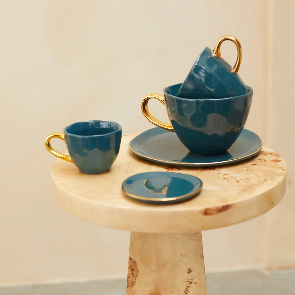 UNC | Good Morning Espressokopjes Blue green Set 4 stuks