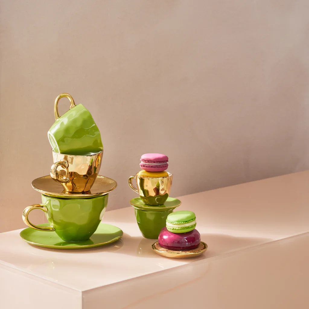 UNC | Good Morning dessertborden Ever Green Sprig Set 4 stuks