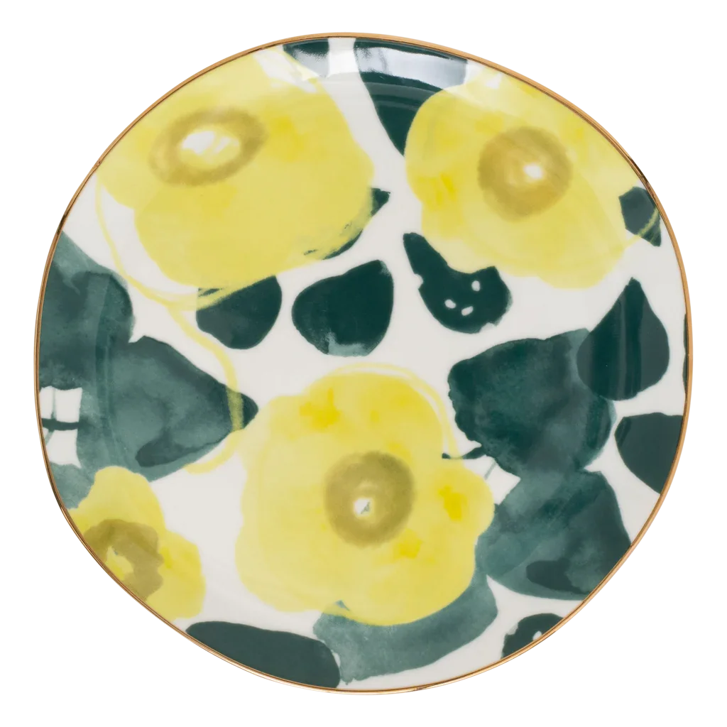 UNC | Good Morning dessertborden Floral Art Limelight set 4 stuks