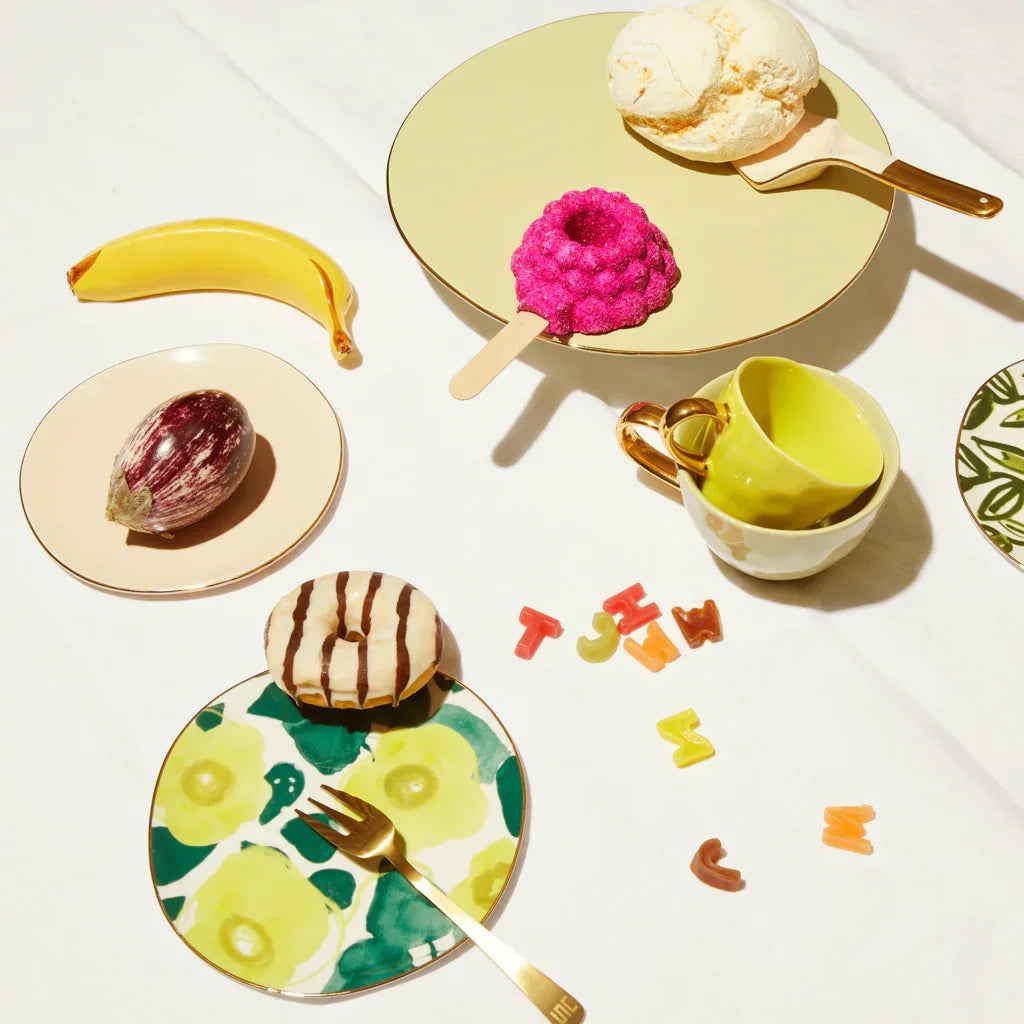 UNC | Good Morning dessertborden Floral Art Limelight set 4 stuks