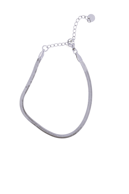 Zusss | Armband plat visgraat zilver