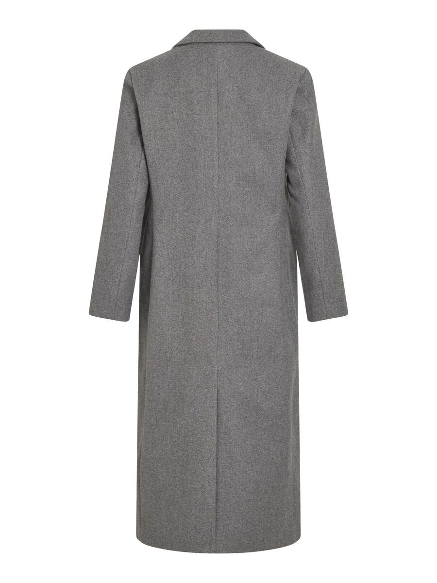 Vila | Langer Mantel Solo grau