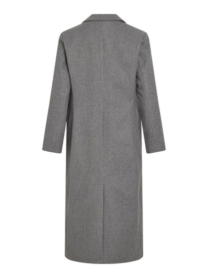 Vila | Langer Mantel Solo grau