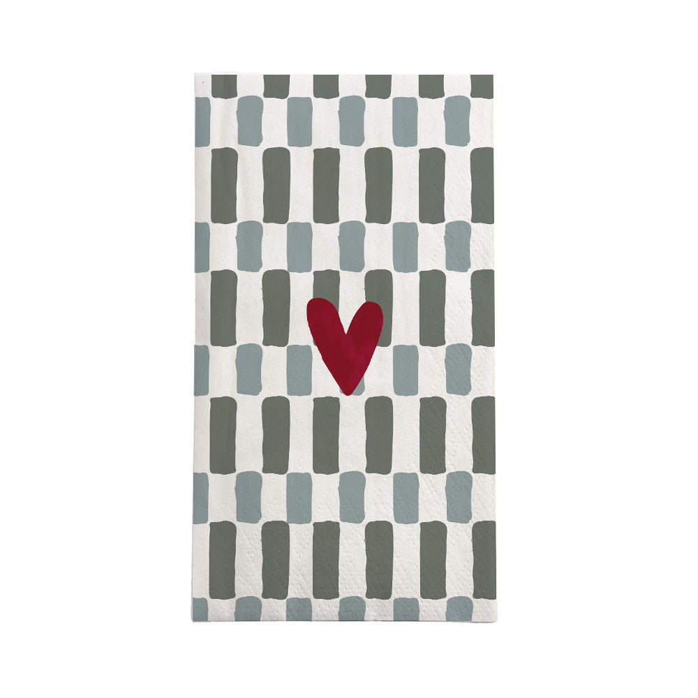 Zusss | Servetten rechthoek hartje grijs/blauw