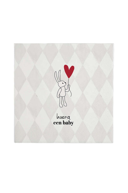 Zusss | Servetten vierkant Hoera een baby