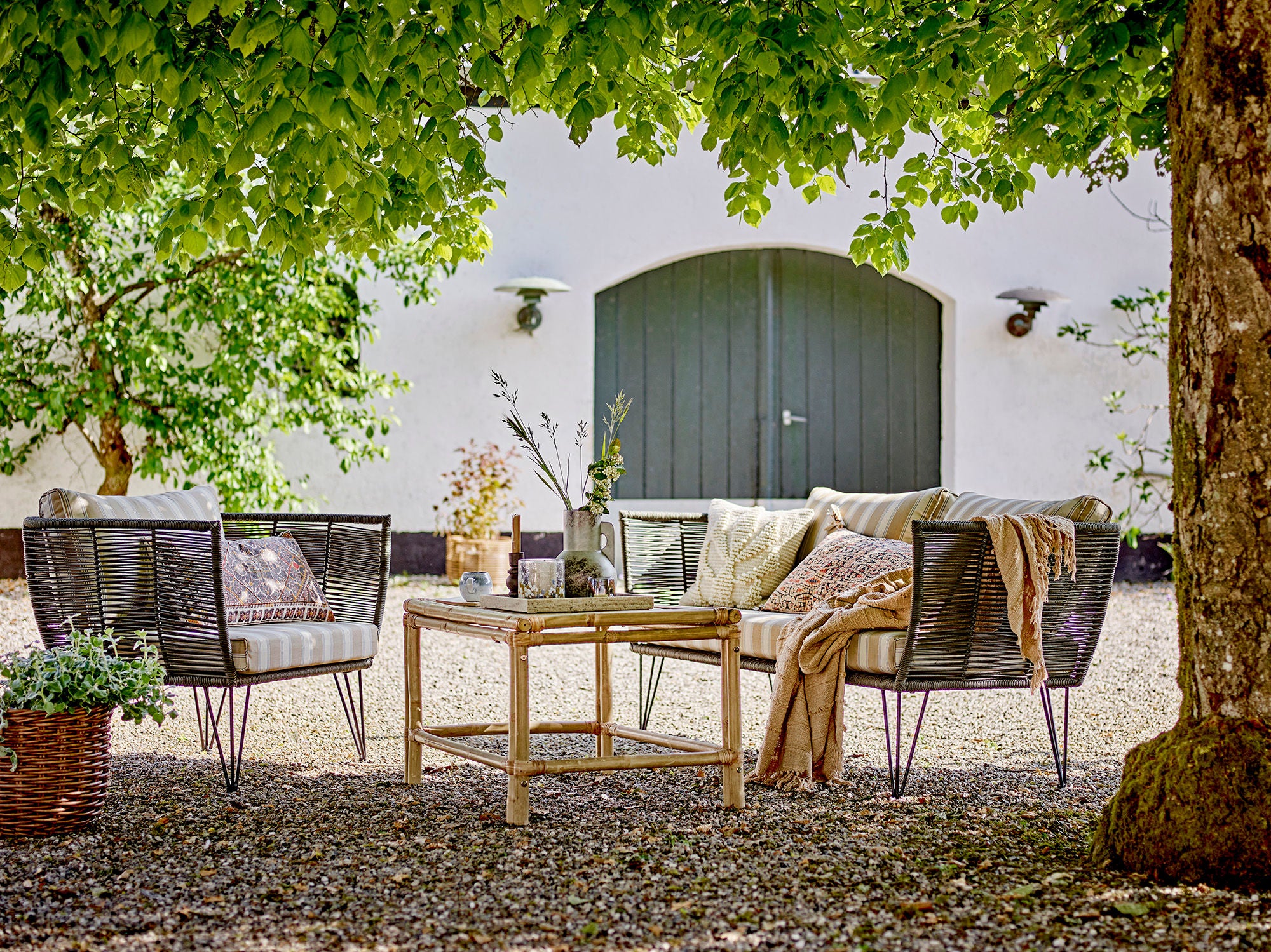 Bloomingville Tuinbank Mundo zwart metaal