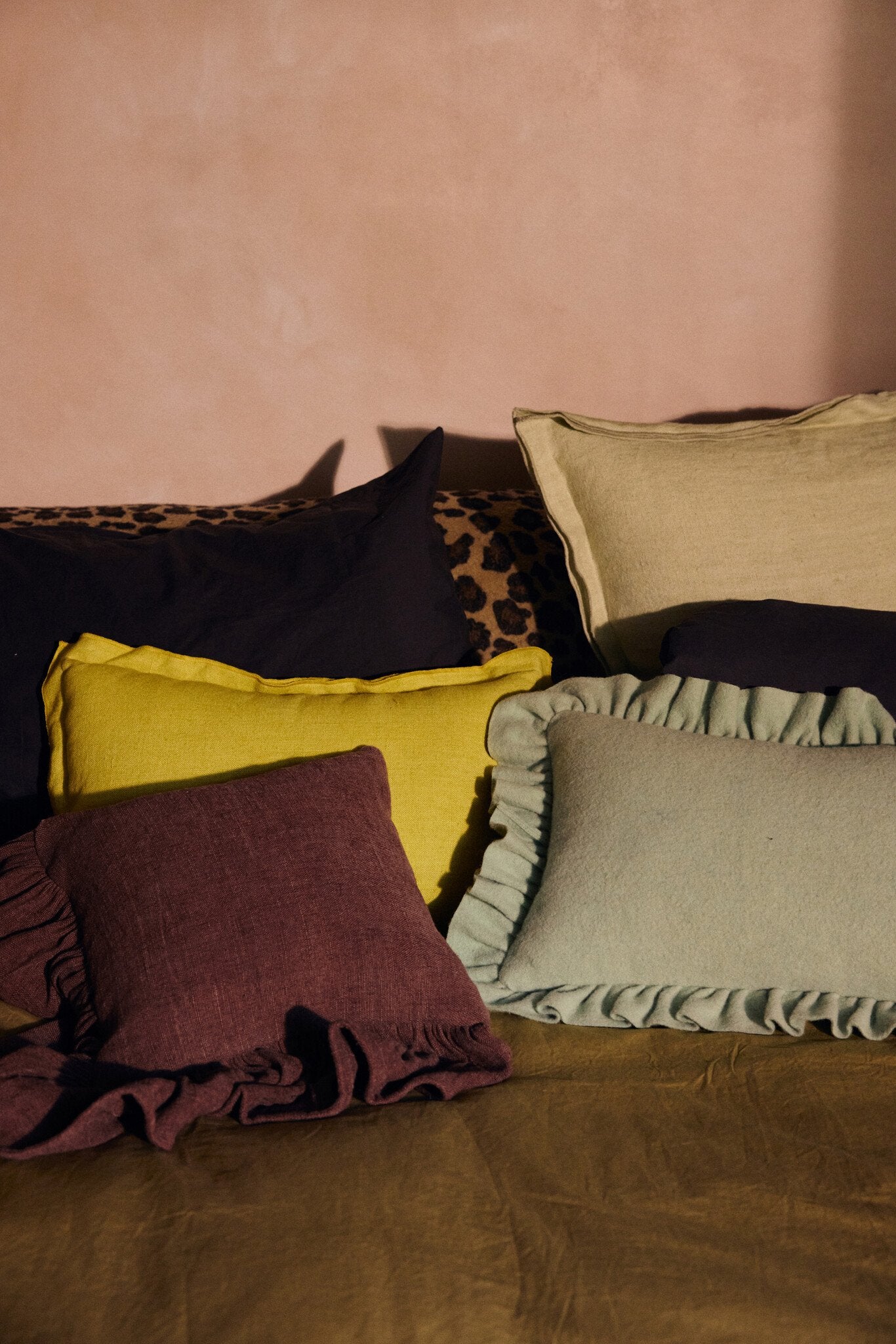 HK Living | Kussen linen lemongrass 50x30cm