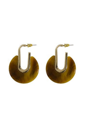 Zusss | Oorbellen resin rond mid brown