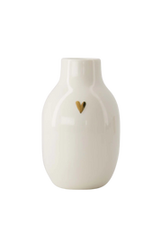 Zusss | Vaasje keramiek hartje wit / goud