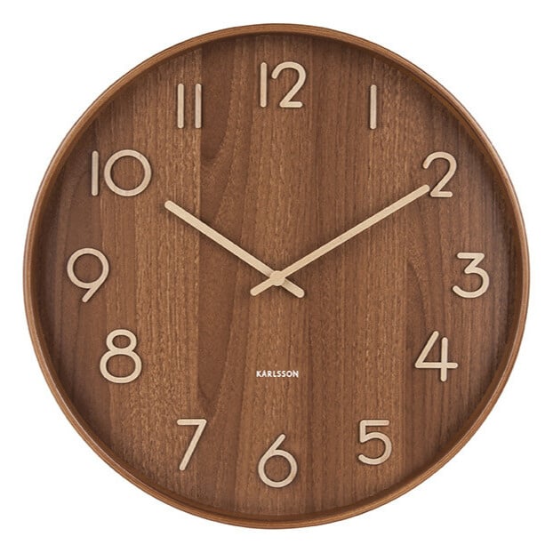Karlsson | Wandklok Pure donkerbruin 60cm