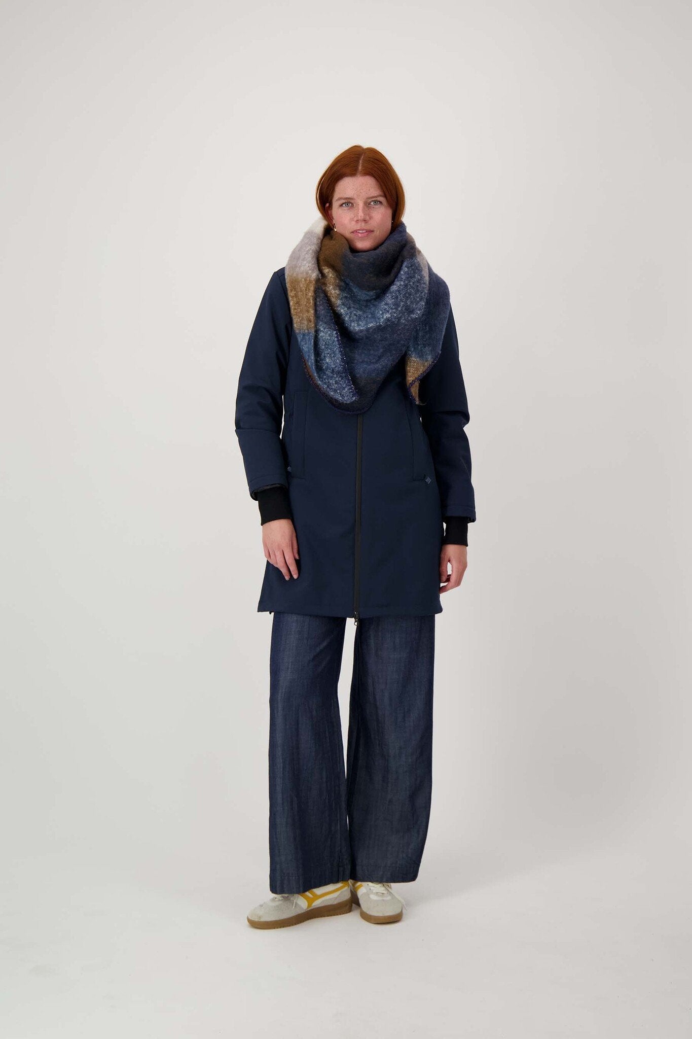 Zusss | Sjaal triangle met ruit navy