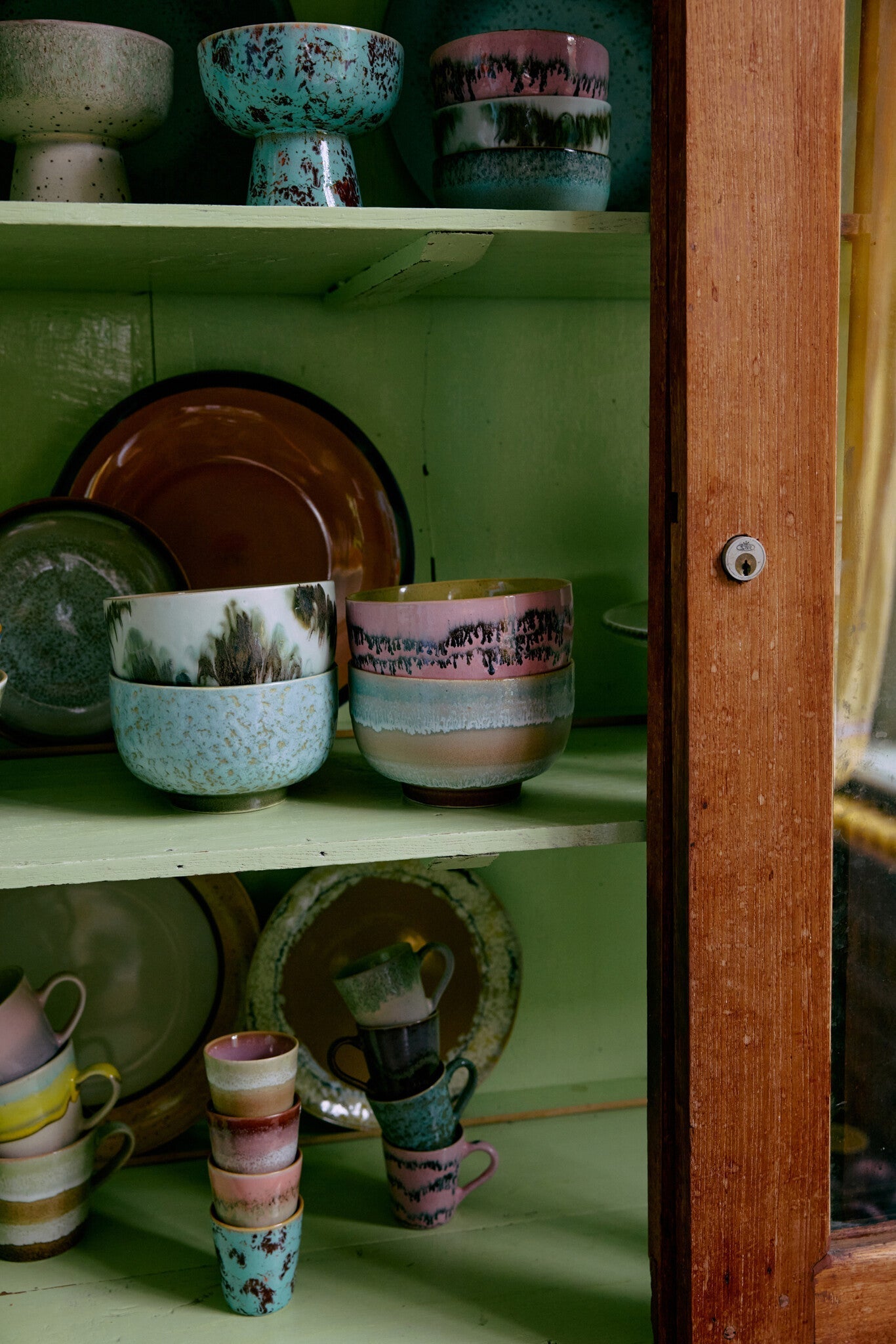 HK Living | 70's servies ristrettomokjes Futurism set van 4