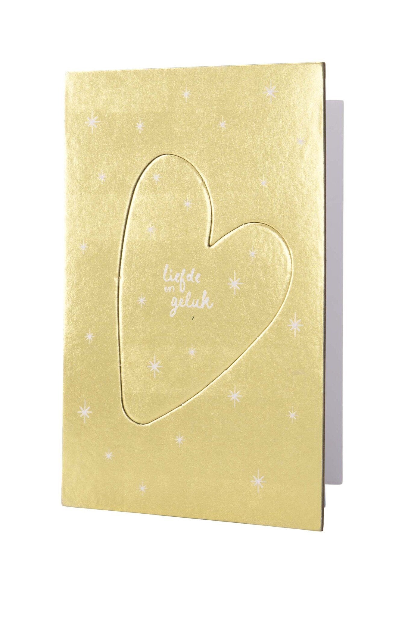 Zusss | Wenskaart kersthanger hartje liefde en geluk goud